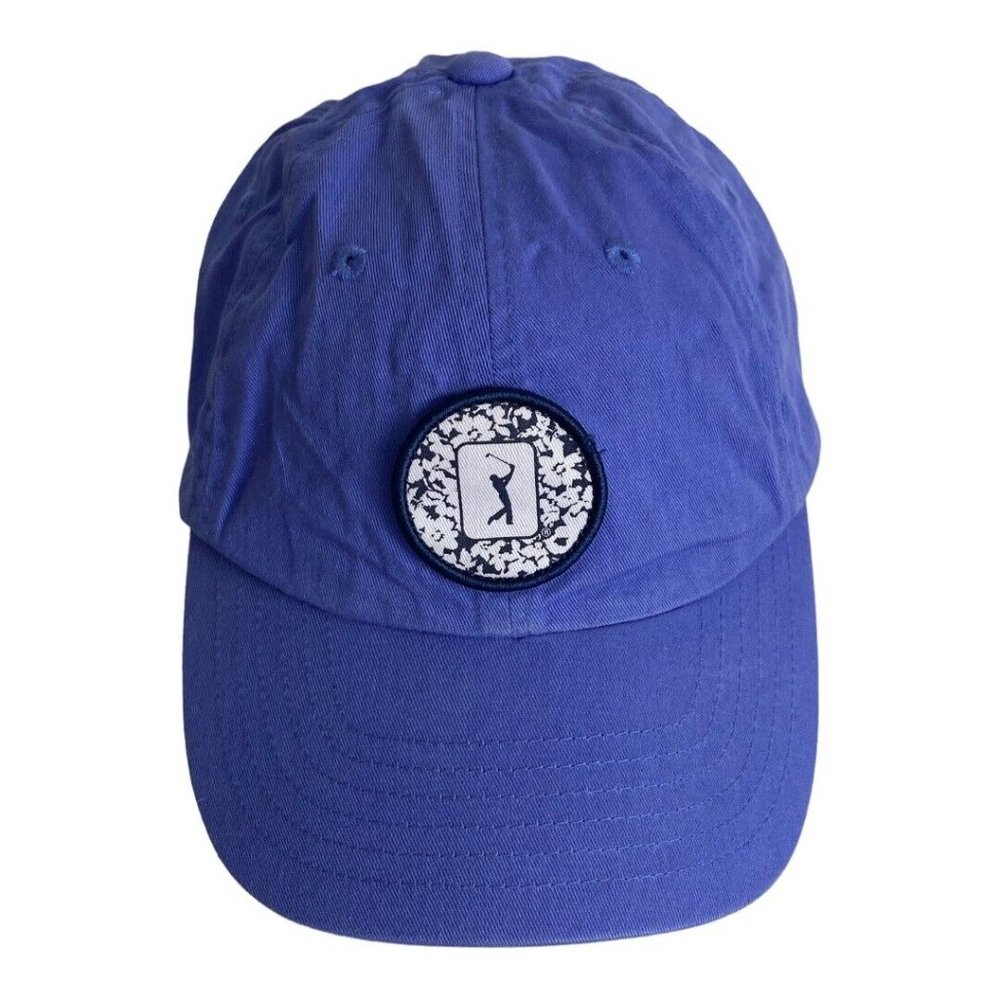 PGA Tour Course Essentials Classic Cap Hat With Floral Patch One Size Adjustable